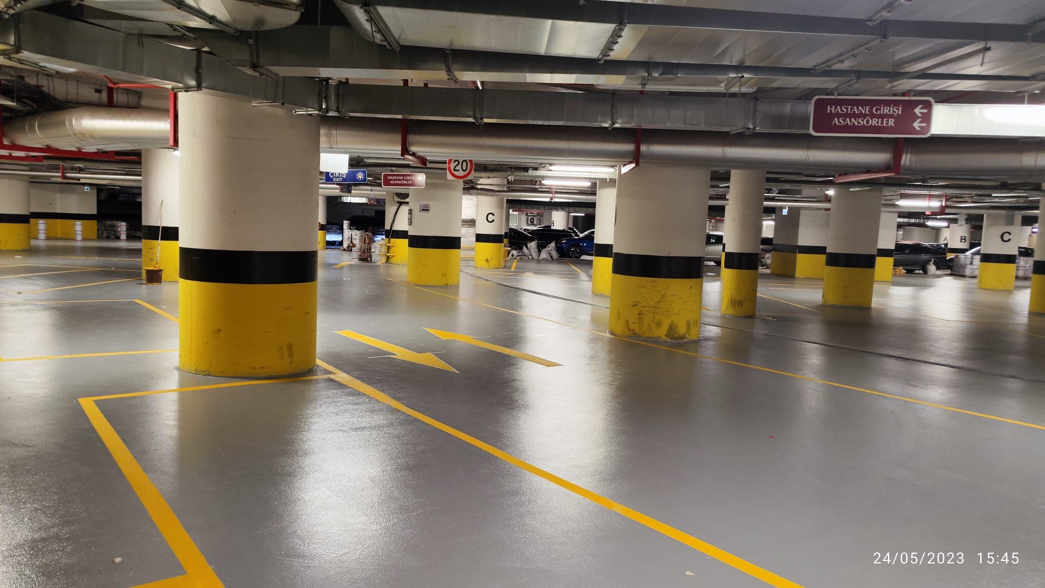 Otopark Zemin Kaplama + Çizgi İşlemi uygulama aşaması 3